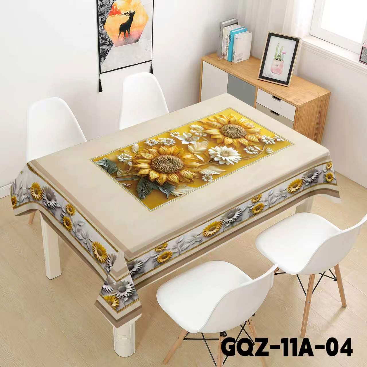 Golden Sunflower Bouquet Tablecloth